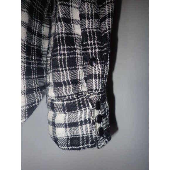 Polo Ralph Lauren Women's Western Plaid Shirt-Black/White size‎ 6 Pearl Snap - Picture 6 of 7